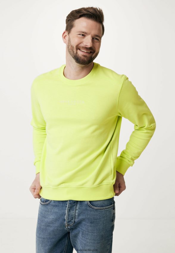 Men Mexx Cotton Garment Dye Crew Neck Lime 2B480T480