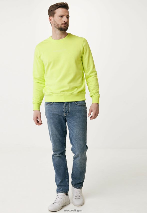 Men Mexx Cotton Garment Dye Crew Neck Lime 2B480T480