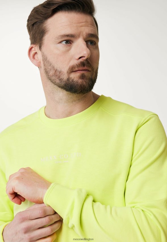 Men Mexx Cotton Garment Dye Crew Neck Lime 2B480T480
