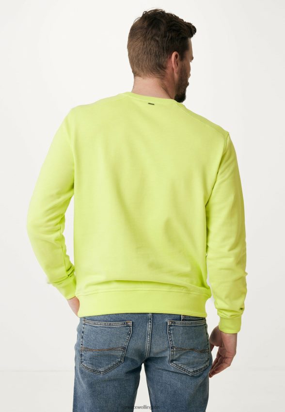 Men Mexx Cotton Garment Dye Crew Neck Lime 2B480T480