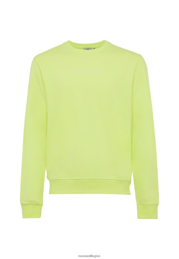 Men Mexx Cotton Garment Dye Crew Neck Lime 2B480T480