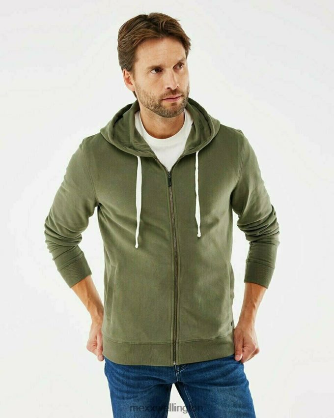 Men Mexx Green Hooded Cardigan 2B480T621