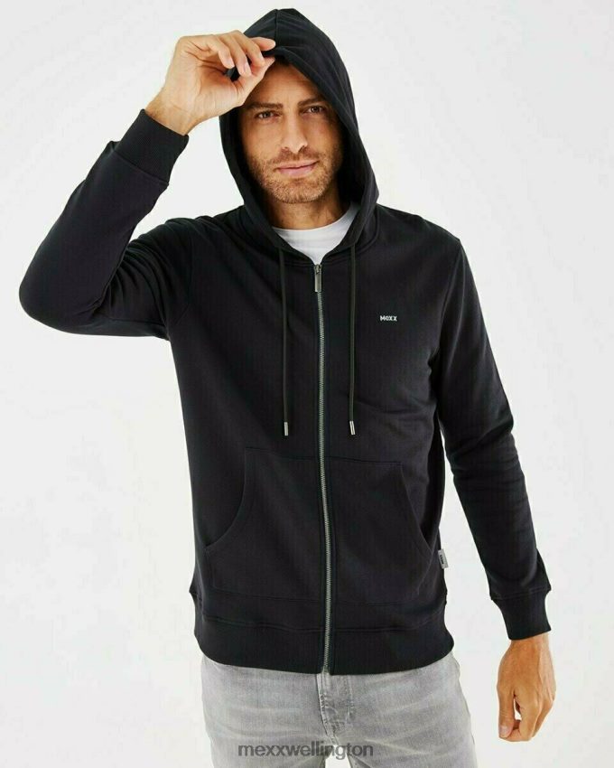 Men Mexx Schwarz Hooded Cardigan Black 2B480T619
