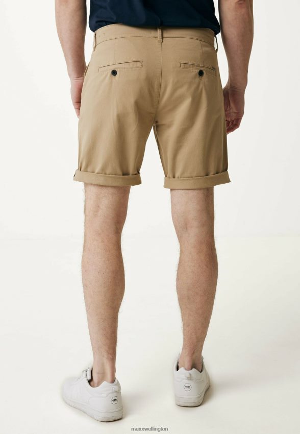 Men Mexx Beige Mid Waist Garment Dye Chino Short Sand 2B480T501