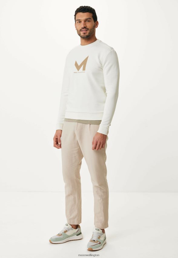 Men Mexx Beige Crew Neck Sweater Off White 2B480T468