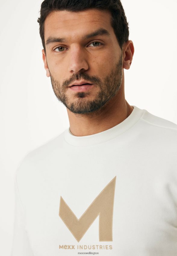 Men Mexx Beige Crew Neck Sweater Off White 2B480T468