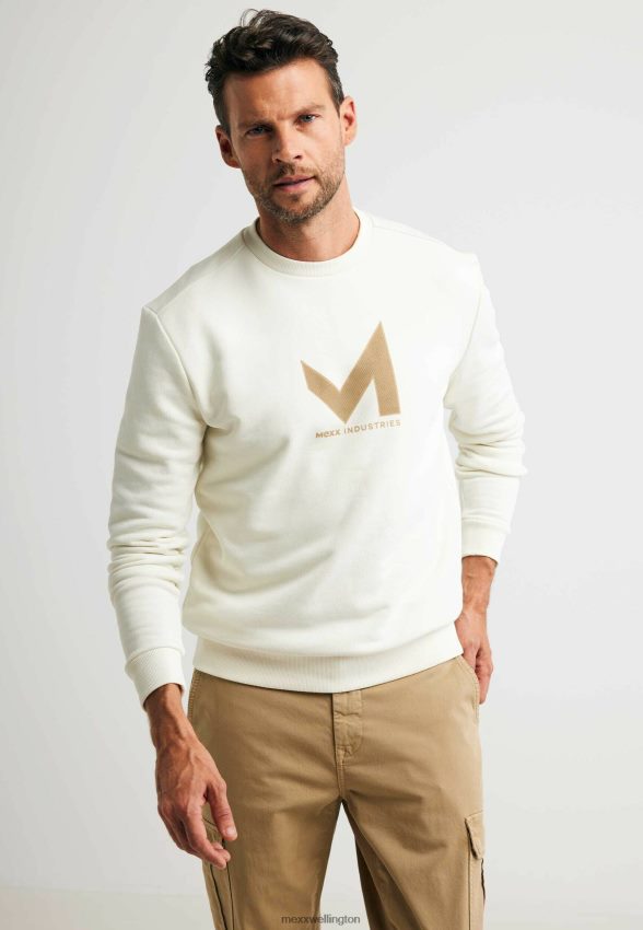 Men Mexx Beige Crew Neck Sweater Off White 2B480T468