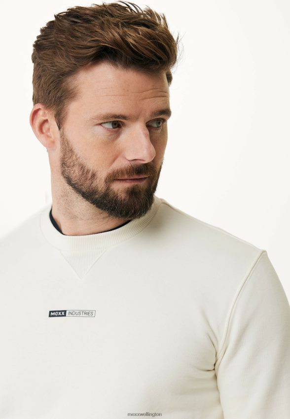 Men Mexx Beige Crewneck Sweater Off White 2B480T654