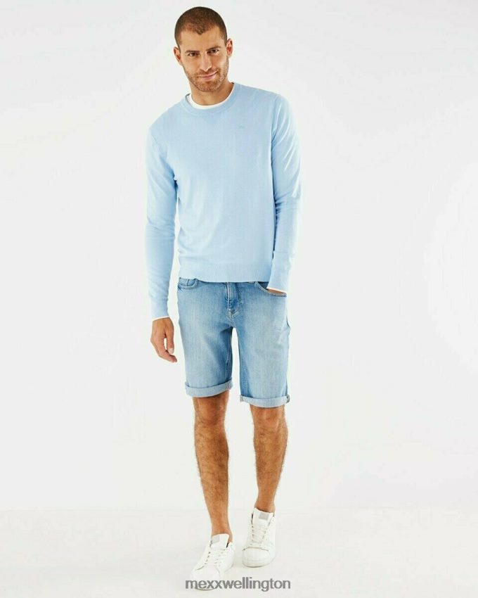 Men Mexx Blue Crewneck Sweater Light 2B480T596