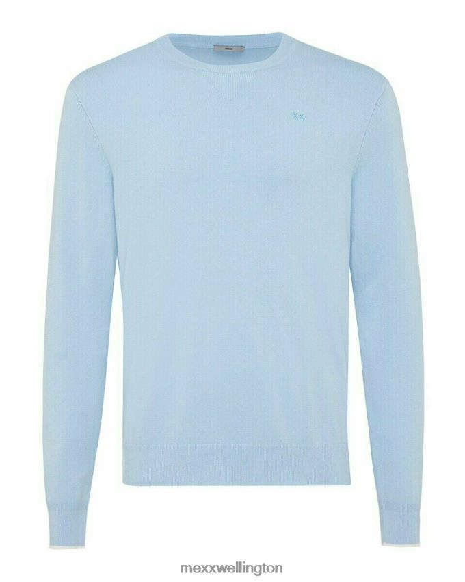 Men Mexx Blue Crewneck Sweater Light 2B480T596