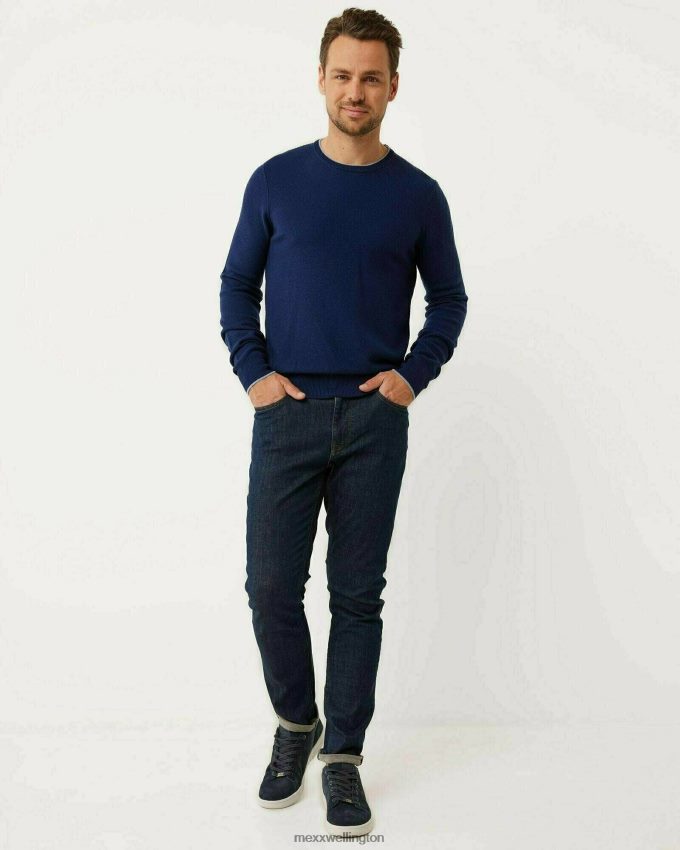 Men Mexx Blue Sweater Knit Dark 2B480T600