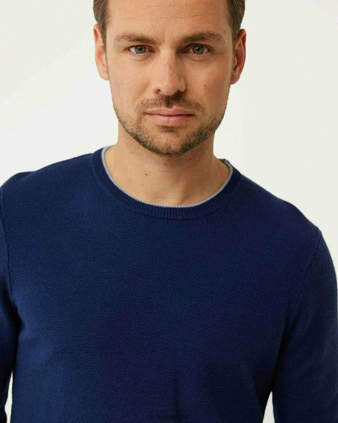 Men Mexx Blue Sweater Knit Dark 2B480T600