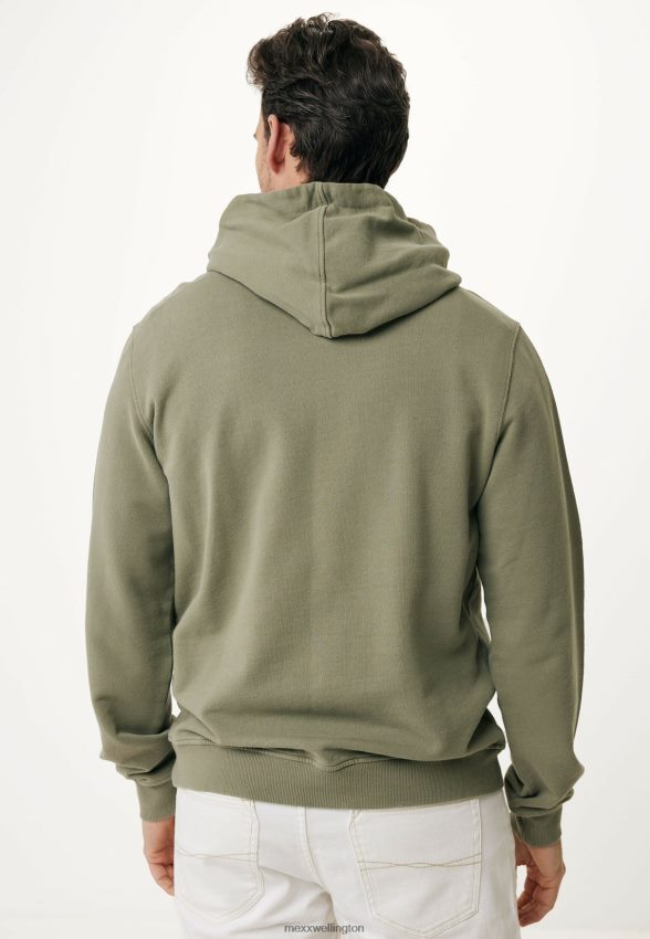 Men Mexx Green Garment Dye Hooded Sweater Mid 2B480T514