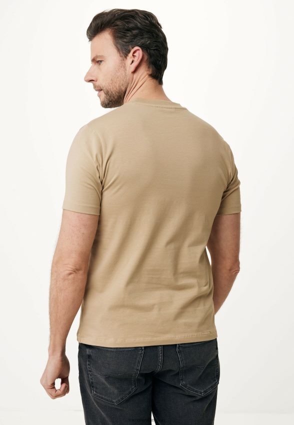 Men Mexx Beige T-shirt Short Sleeve Rubber Print Sand 2B480T486