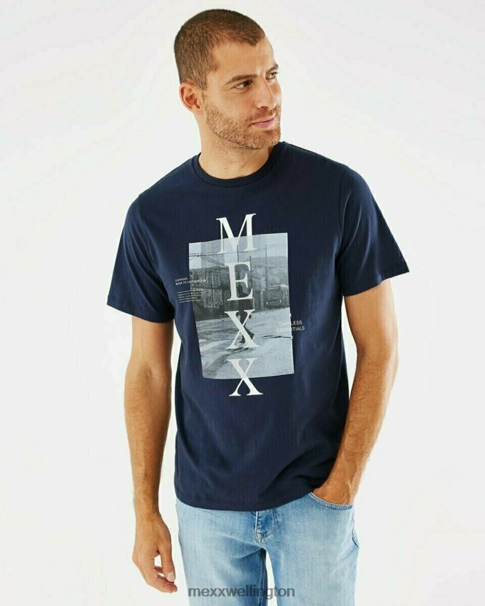 Men Mexx Blue Photoprint T-shirt Navy 2B480T618