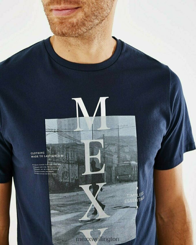 Men Mexx Blue Photoprint T-shirt Navy 2B480T618
