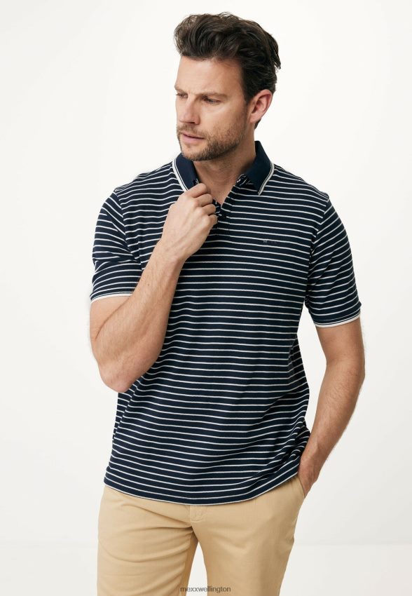 Men Mexx Blue Polo Striped Navy 2B480T529