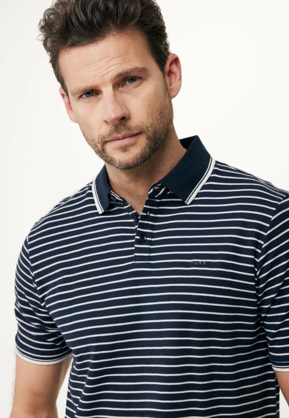 Men Mexx Blue Polo Striped Navy 2B480T529
