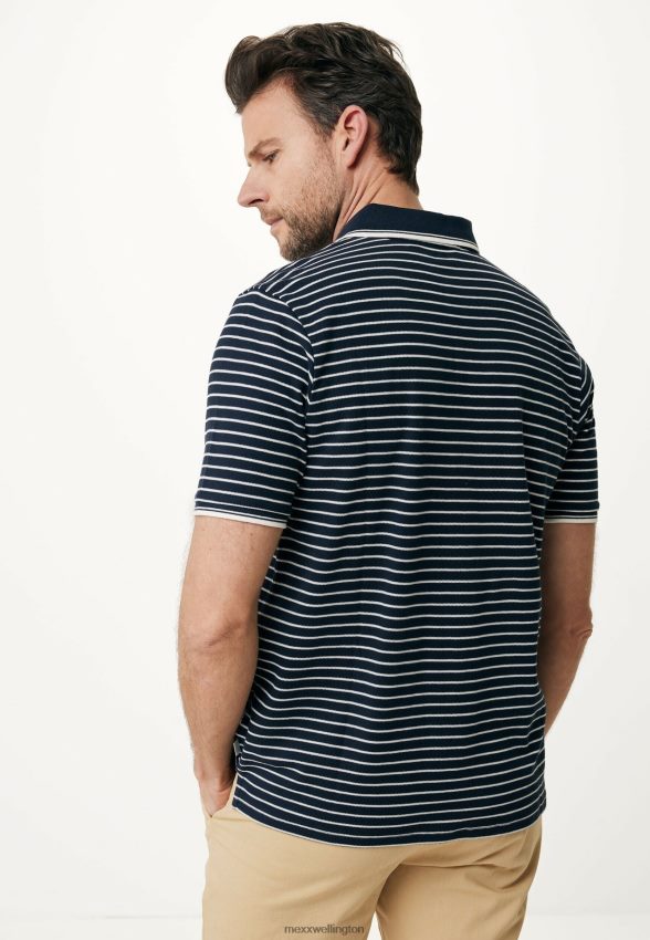 Men Mexx Blue Polo Striped Navy 2B480T529