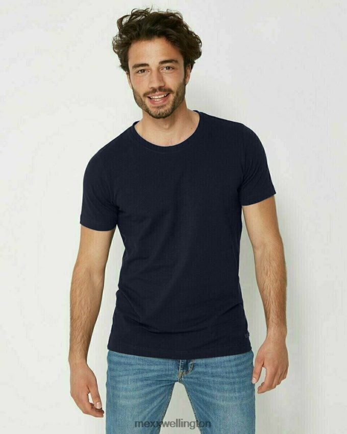 Men Mexx Blue T-Shirt Round-Neck Navy 2B480T640