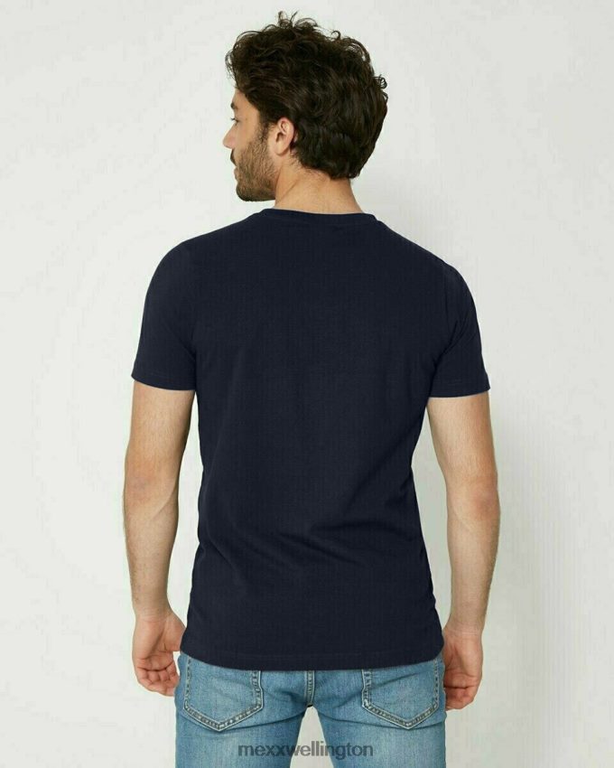 Men Mexx Blue T-Shirt Round-Neck Navy 2B480T640