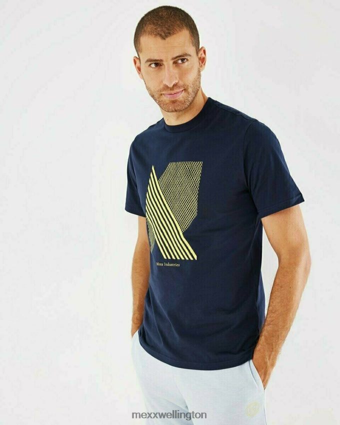 Men Mexx Blue T-shirt Crewneck Navy 2B480T587