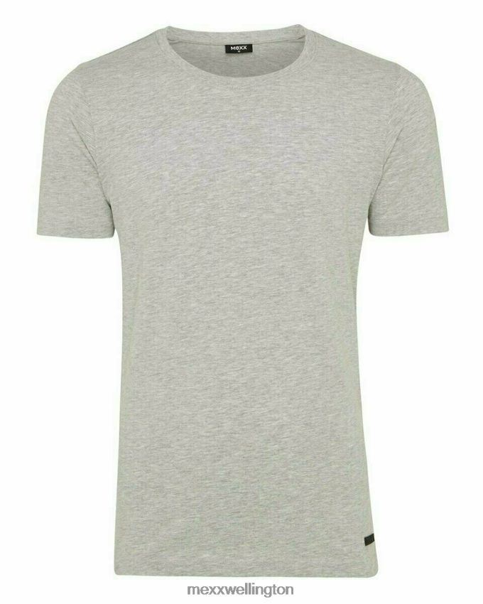 Men Mexx Grey T-Shirt Round-Neck Melange 2B480T648