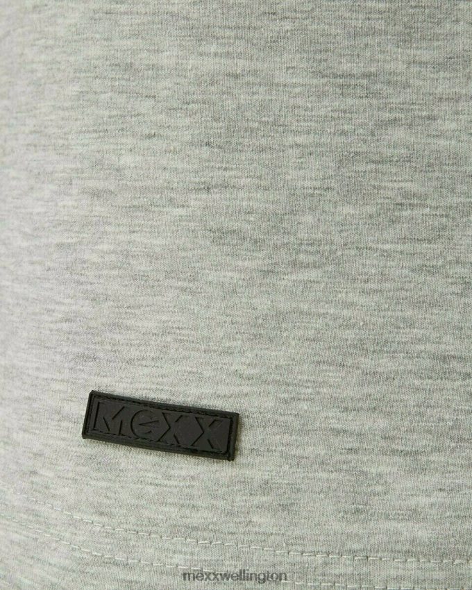 Men Mexx Grey T-Shirt Round-Neck Melange 2B480T648