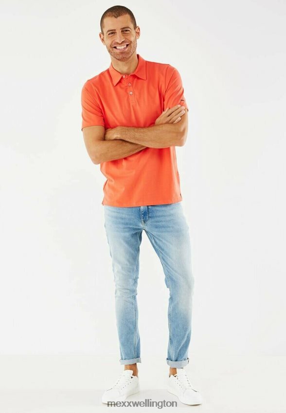 Men Mexx Orange Jersey Polo 2B480T563