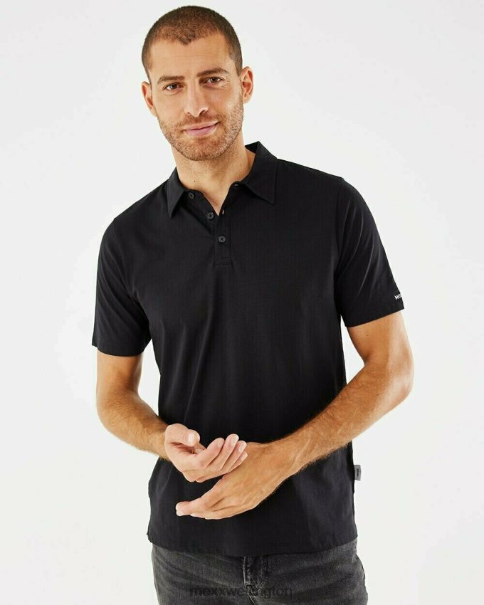 Men Mexx Schwarz Jersey Polo Black 2B480T560