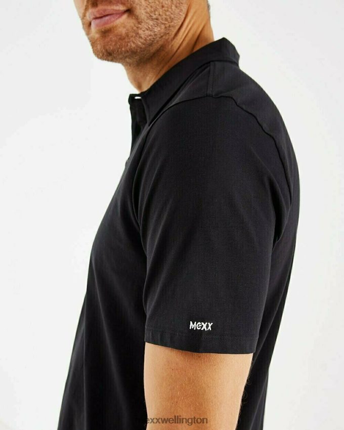 Men Mexx Schwarz Jersey Polo Black 2B480T560