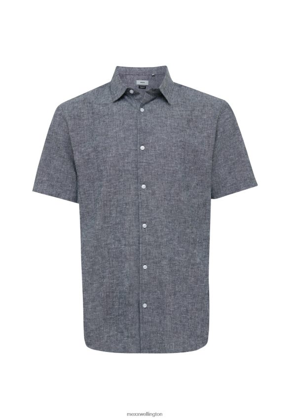 Men Mexx Schwarz Linen T-shirt Short Sleeve Black 2B480T503