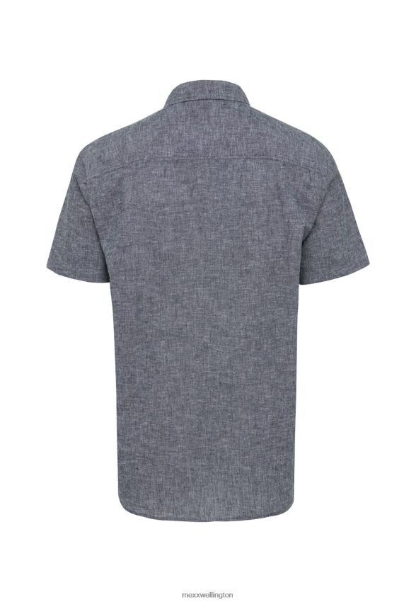 Men Mexx Schwarz Linen T-shirt Short Sleeve Black 2B480T503