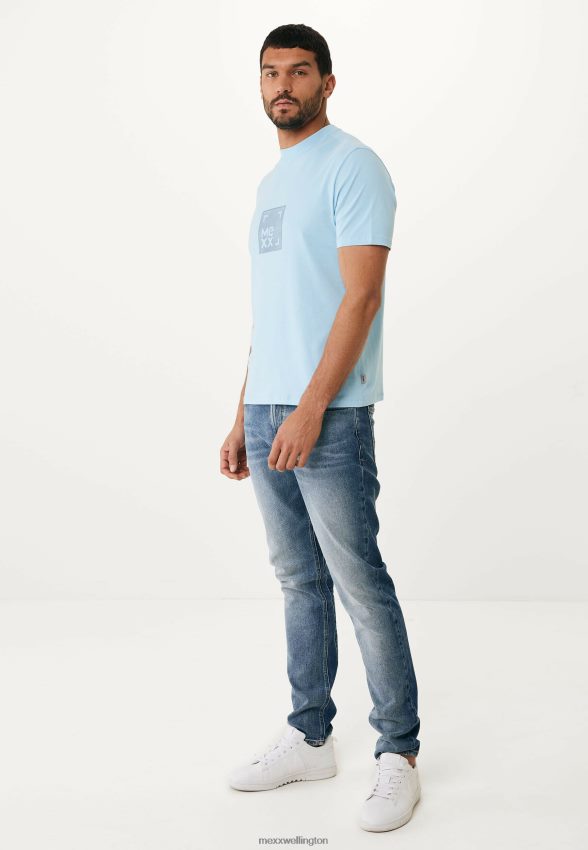 Men Mexx Schwarz T-shirt Short Sleeve Fresh Blue 2B480T495