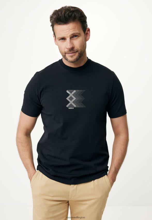 Men Mexx Schwarz T-shirt Short Sleeve Rubber Print Black 2B480T490