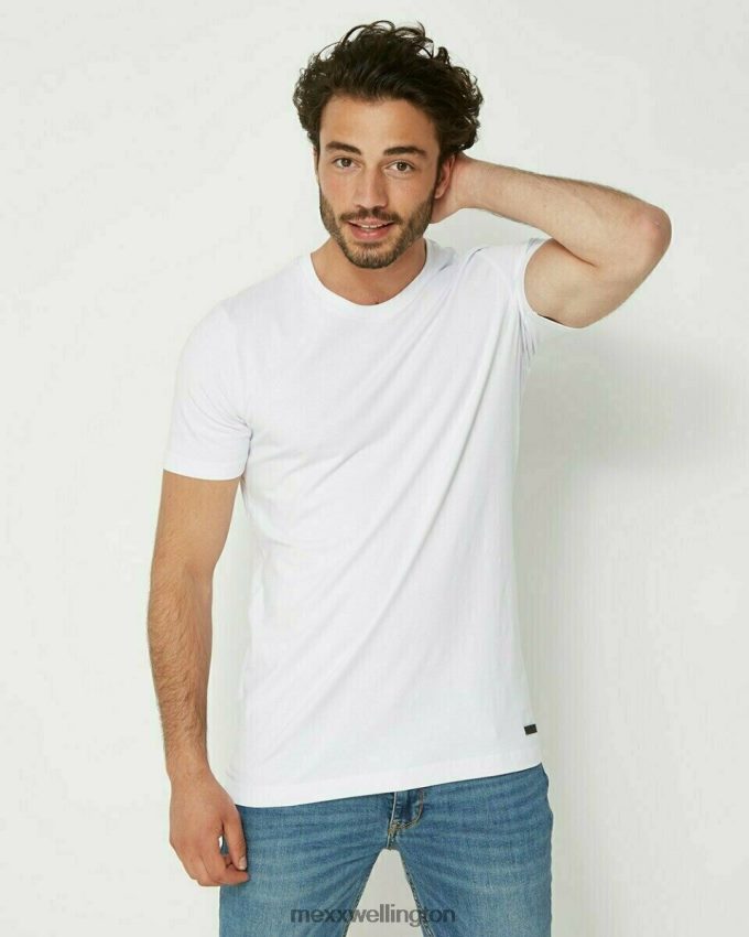 Men Mexx White T-Shirt Round-Neck 2B480T650