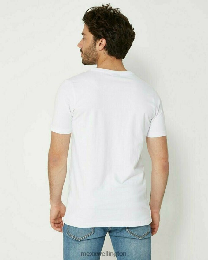 Men Mexx White T-Shirt Round-Neck 2B480T650