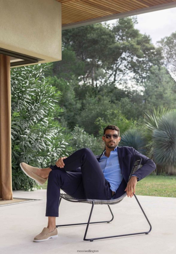 Men Mexx Blue Stretch Fabric Pants Navy 2B480T466