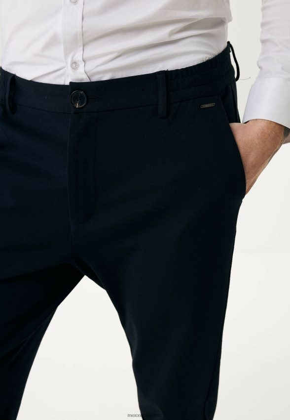 Men Mexx Blue Stretch Fabric Pants Navy 2B480T466