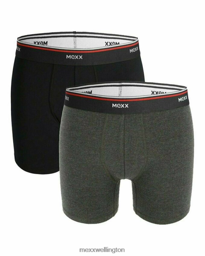 Men Mexx Multicolor Boxershorts 2-pack Black/Anthracite Melange 2B480T633