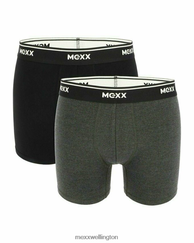Men Mexx Schwarz Boxershorts 2-pack Black/Anthracite Melange 2B480T636