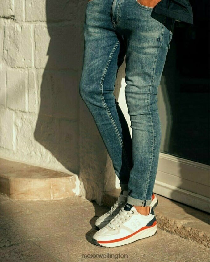 Men Mexx White Sneaker Jamain/Navy 2B480T705