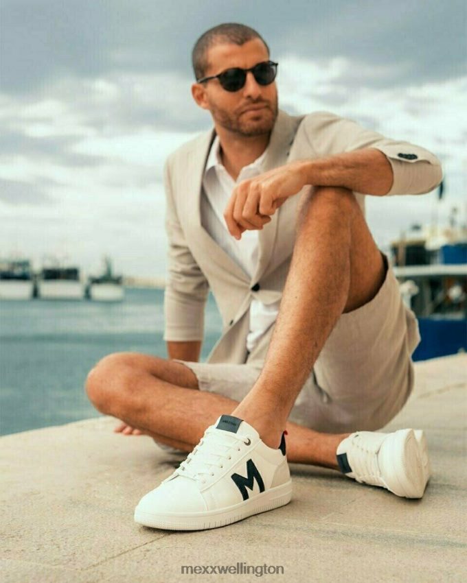 Men Mexx White Sneaker Joah/Navy 2B480T701