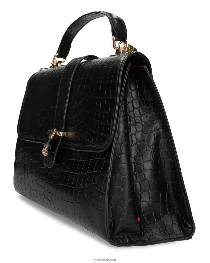 Women Mexx Black Croco laptop bag 2B480T427