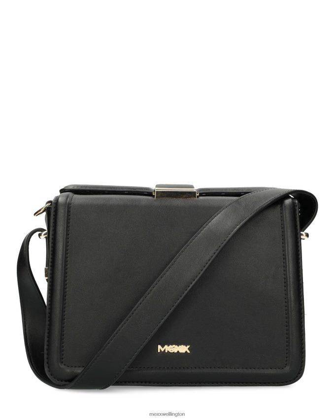 Women Mexx Black Flapover crossbody bag 2B480T432