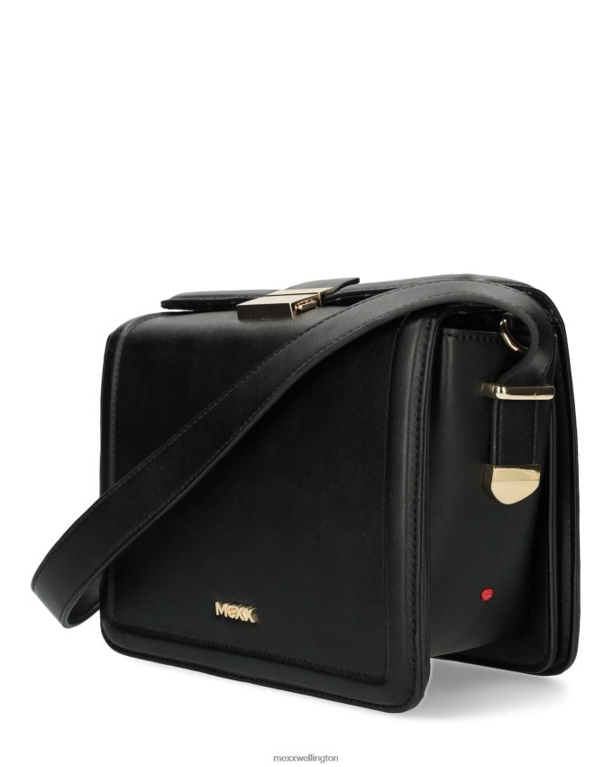 Women Mexx Black Flapover crossbody bag 2B480T432