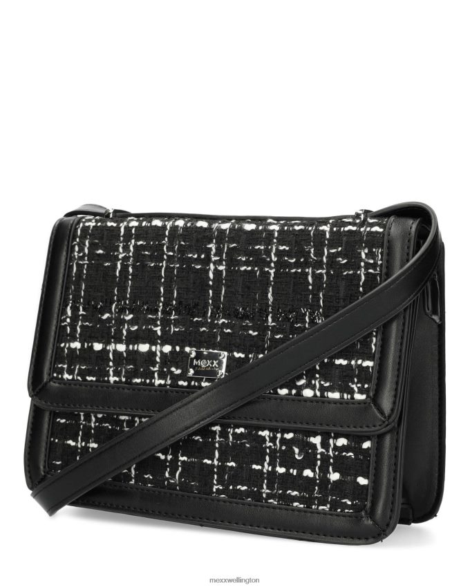 Women Mexx Black Tweed flapover bag 2B480T426