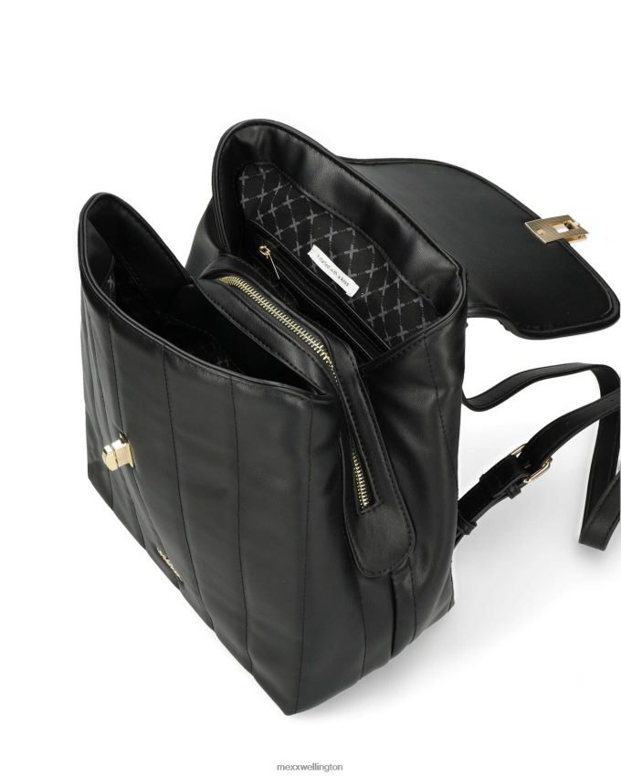 Women Mexx Black Vertical quilted backpack 2B480T430