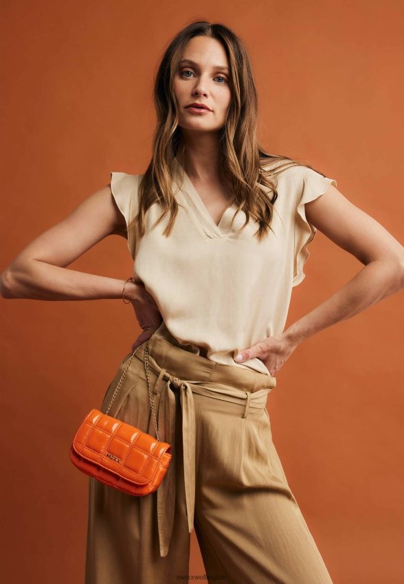 Women Mexx Orange Quilted Crossbody Bag Neon 2B480T416