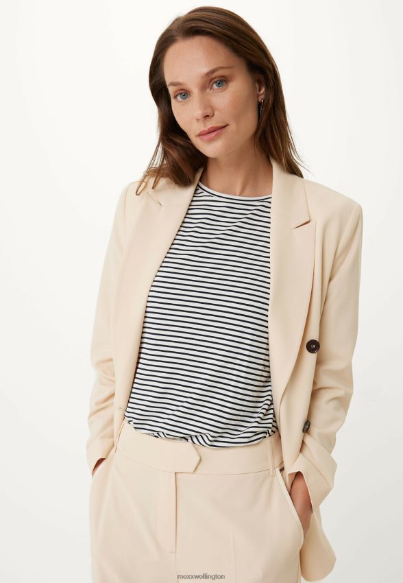 Women Mexx Beige Double Breasted Blazer Light Sand 2B480T5